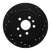 633-11017R Drilled/Slotted Brake Rotor [Black], 2008-2012 Land Rover, Position: Rear Right - image 1