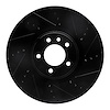 633-11021R Drilled/Slotted Brake Rotor [Black], 2010-2017 Land Rover, Position: Front Right - image 1
