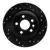 633-11022R Drilled/Slotted Brake Rotor [Black], 2009-2015 Multiple Makes/Models, Position: Rear Right - image 1