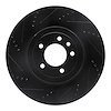 633-11023L Drilled/Slotted Brake Rotor [Black], Fits Select Land Rover, Position: Rear Left - image 1