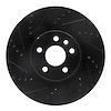 633-11025L Drilled/Slotted Brake Rotor [Black], 2015-2019 Multiple Makes/Models, Position: Front Left