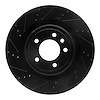 633-11026L Drilled/Slotted Brake Rotor [Black], Fits Select Land Rover, Position: Rear Left