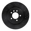 633-11026R Drilled/Slotted Brake Rotor [Black], Fits Select Land Rover, Position: Rear Right - image 1