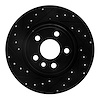 633-11027L Drilled/Slotted Brake Rotor [Black], 2015-2020 Multiple Makes/Models, Position: Rear Left