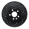 633-11028L Drilled/Slotted Brake Rotor [Black], 2016-2019 Land Rover, Position: Rear Left - image 1