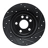 633-11028R Drilled/Slotted Brake Rotor [Black], 2016-2019 Land Rover, Position: Rear Right - image 1