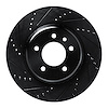 633-11037L Drilled/Slotted Brake Rotor [Black], Fits Select Land Rover, Position: Rear Left