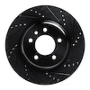 633-11037R Drilled/Slotted Brake Rotor [Black], Fits Select Land Rover, Position: Rear Right - image 1