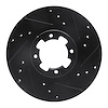 633-13000R Drilled/Slotted Brake Rotor [Black], 1985-1994 Subaru, Position: Front Right - image 1