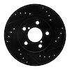 633-13007R Drilled/Slotted Brake Rotor [Black], 1990-2001 Subaru, Position: Front Right - image 1
