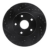 633-13011L Drilled/Slotted Brake Rotor [Black], 1992-1997 Subaru, Position: Front Left - image 1