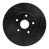633-13011R Drilled/Slotted Brake Rotor [Black], 1992-1997 Subaru, Position: Front Right - image 1