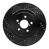 633-13015L Drilled/Slotted Brake Rotor [Black], 2003-2004 Subaru, Position: Rear Left - image 1