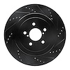 633-13015R Drilled/Slotted Brake Rotor [Black], 2003-2004 Subaru, Position: Rear Right - image 1