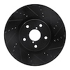 633-13016R Drilled/Slotted Brake Rotor [Black], 2005-2020 Subaru, Position: Front Right - image 1