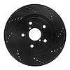 633-13017R Drilled/Slotted Brake Rotor [Black], 2005-2007 Subaru, Position: Rear Right - image 1