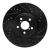 633-13018R Drilled/Slotted Brake Rotor [Black], 2005-2018 Subaru, Position: Front Right - image 1