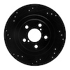 633-13019L Drilled/Slotted Brake Rotor [Black], 2005-2009 Subaru, Position: Rear Left - image 1