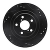 633-13019R Drilled/Slotted Brake Rotor [Black], 2005-2009 Subaru, Position: Rear Right - image 1