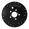 633-13021R Drilled/Slotted Brake Rotor [Black], 2008-2015 Subaru, Position: Rear Right - image 1