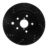 633-13022L Drilled/Slotted Brake Rotor [Black], 2008-2020 Subaru, Position: Rear Left - image 1