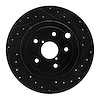 633-13022R Drilled/Slotted Brake Rotor [Black], 2008-2020 Subaru, Position: Rear Right - image 1