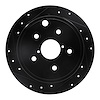 633-13024L Drilled/Slotted Brake Rotor [Black], 2015-2021 Subaru, Position: Rear Left - image 1