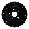 633-13028L Drilled/Slotted Brake Rotor [Black], Fits Select Subaru, Position: Rear Left - image 1