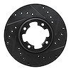 633-13031R Drilled/Slotted Brake Rotor [Black], 1983-1989 Subaru, Position: Front Right
