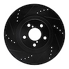 633-13034L Drilled/Slotted Brake Rotor [Black], Fits Select Multiple Makes/Models, Position: Front Left - image 1