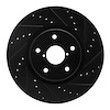 633-13035R Drilled/Slotted Brake Rotor [Black], 2006-2021 Subaru, Position: Front Right - image 1