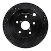 633-13036R Drilled/Slotted Brake Rotor [Black], 2006-2014 Subaru, Position: Rear Right - image 1
