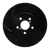 633-13037L Drilled/Slotted Brake Rotor [Black], Fits Select Subaru, Position: Front Left