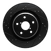 633-13044L Drilled/Slotted Brake Rotor [Black], Fits Select Subaru, Position: Rear Left - image 1