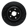 633-13044R Drilled/Slotted Brake Rotor [Black], Fits Select Subaru, Position: Rear Right - image 1
