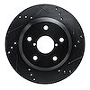 633-13046R Drilled/Slotted Brake Rotor [Black], Fits Select Subaru, Position: Rear Right - image 1