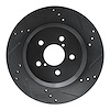 633-13047R Drilled/Slotted Brake Rotor [Black], Fits Select Subaru, Position: Rear Right - image 1