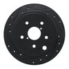 633-13050L Drilled/Slotted Brake Rotor [Black], Fits Select Subaru, Position: Rear Left - image 1