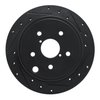 633-13050R Drilled/Slotted Brake Rotor [Black], Fits Select Subaru, Position: Rear Right - image 1