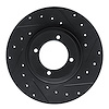 633-14000R Drilled/Slotted Brake Rotor [Black], 1961-1976 Multiple Makes/Models, Position: Front Right