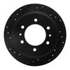 633-16001L Drilled/Slotted Brake Rotor [Black], 1975-1979 Alfa Romeo, Position: Rear Left