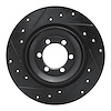 633-16003L Drilled/Slotted Brake Rotor [Black], 1981-1989 Alfa Romeo, Position: Rear Left - image 1