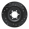 633-16003R Drilled/Slotted Brake Rotor [Black], 1981-1989 Alfa Romeo, Position: Rear Right - image 1