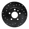 633-16007L Drilled/Slotted Brake Rotor [Black], 1991-1995 Alfa Romeo, Position: Rear Left - image 1