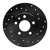 633-16007R Drilled/Slotted Brake Rotor [Black], 1991-1995 Alfa Romeo, Position: Rear Right - image 1