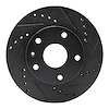 633-18001R Drilled/Slotted Brake Rotor [Black], 1999-2002 GM, Position: Front Right