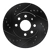633-18005L Drilled/Slotted Brake Rotor [Black], 2000-2002 GM, Position: Front Left