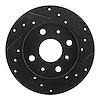 633-19000R Drilled/Slotted Brake Rotor [Black], 1988-1992 Daihatsu, Position: Front Right - image 1