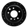 633-20004L Drilled/Slotted Brake Rotor [Black], 1986-1989 Jaguar, Position: Rear Left