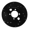 633-20005L Drilled/Slotted Brake Rotor [Black], 1983-1993 Jaguar, Position: Rear Left - image 1